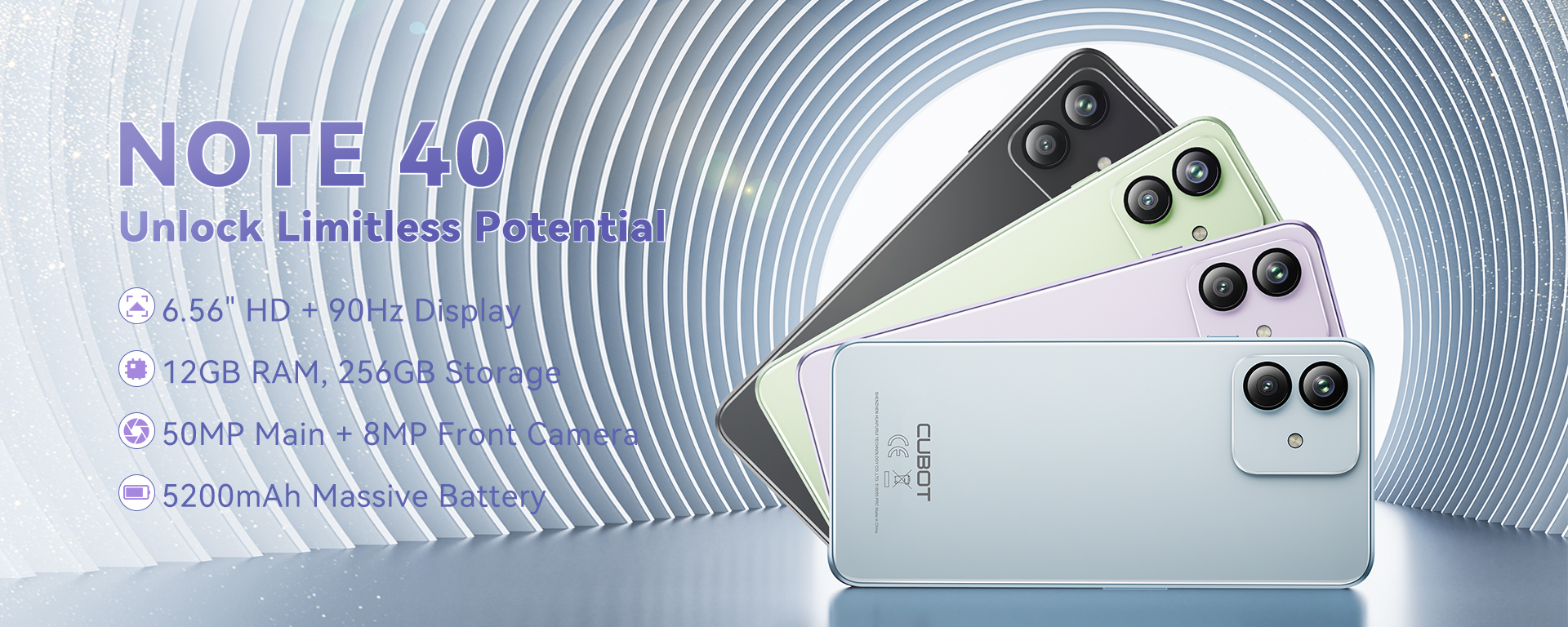 Cubot Note 40 pictures, official photos