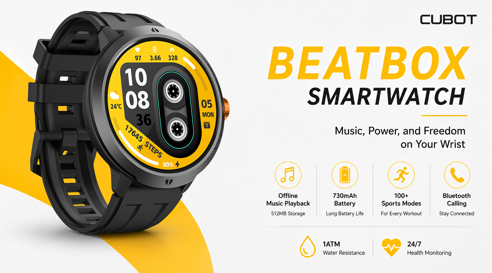 CUBOT BEATBOX Smartwatch: Music, Power, and Freedom in One Device