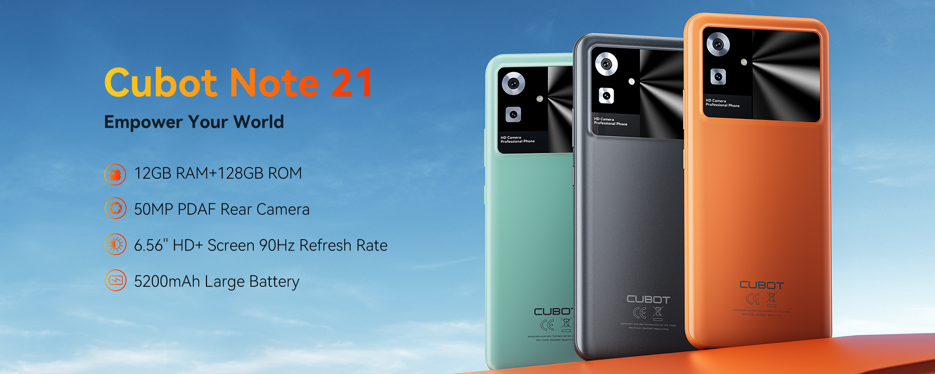 Ship From Mexico] Cubot NOTE 50 Smartphone, 16GB RAM(8GB+8GB Extended),  256GB ROM, 6.56“ 90Hz Screen, NFC, 50MP Camera, 5200mAh - AliExpress